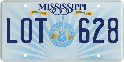 MS license plate LOT628