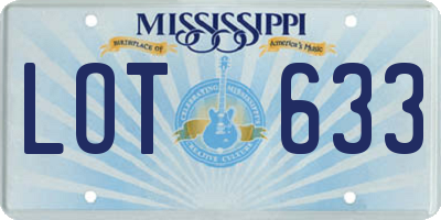 MS license plate LOT633