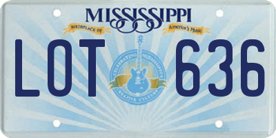 MS license plate LOT636
