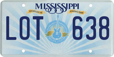 MS license plate LOT638