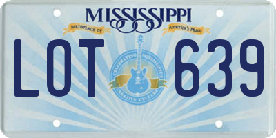 MS license plate LOT639