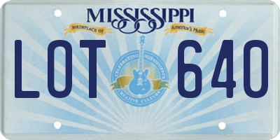 MS license plate LOT640