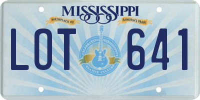 MS license plate LOT641