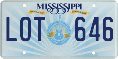 MS license plate LOT646