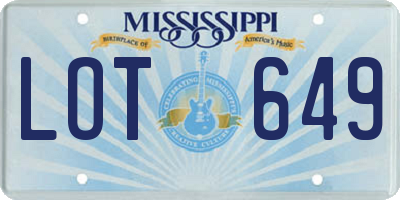 MS license plate LOT649