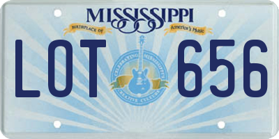 MS license plate LOT656