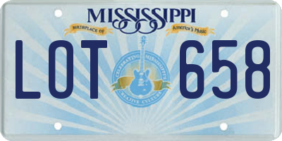 MS license plate LOT658