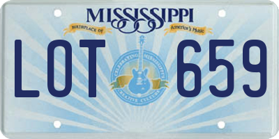 MS license plate LOT659