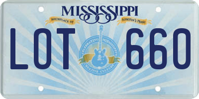 MS license plate LOT660
