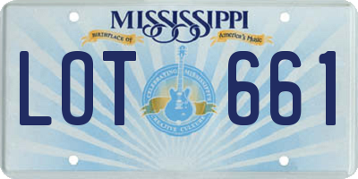 MS license plate LOT661