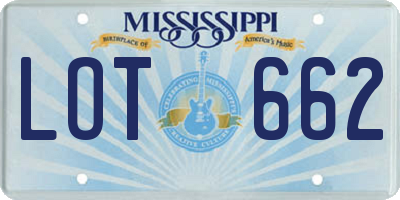 MS license plate LOT662
