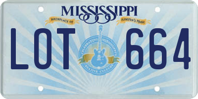 MS license plate LOT664