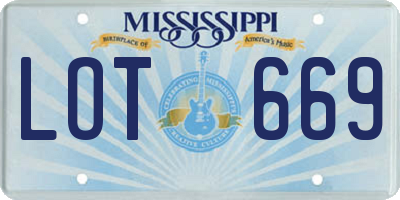 MS license plate LOT669