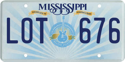 MS license plate LOT676