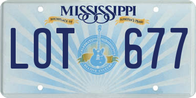 MS license plate LOT677
