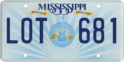 MS license plate LOT681
