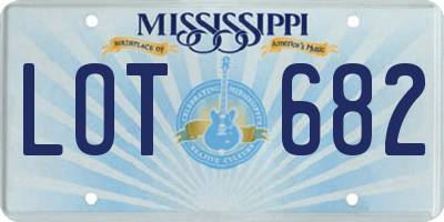 MS license plate LOT682