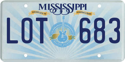 MS license plate LOT683