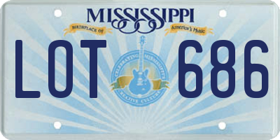 MS license plate LOT686