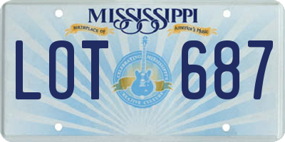MS license plate LOT687