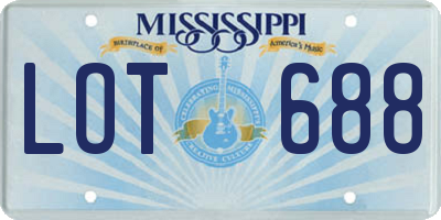MS license plate LOT688