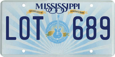 MS license plate LOT689