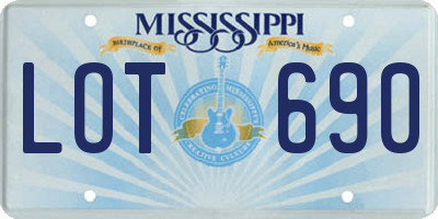 MS license plate LOT690