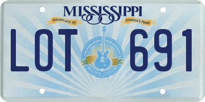 MS license plate LOT691
