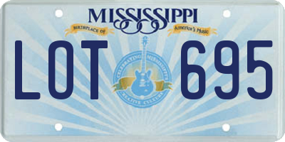 MS license plate LOT695