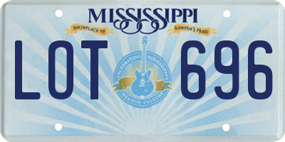 MS license plate LOT696