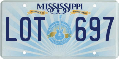 MS license plate LOT697