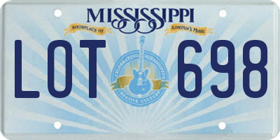 MS license plate LOT698