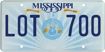 MS license plate LOT700