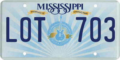MS license plate LOT703