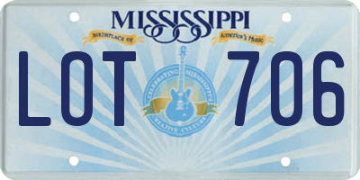 MS license plate LOT706