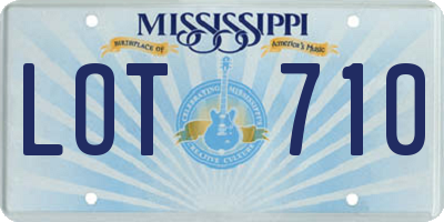 MS license plate LOT710