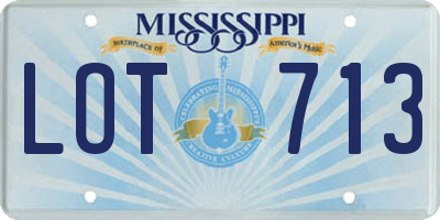 MS license plate LOT713