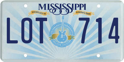 MS license plate LOT714