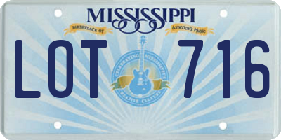 MS license plate LOT716