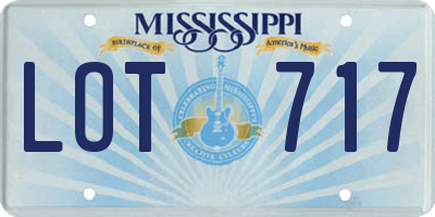 MS license plate LOT717