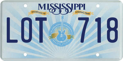 MS license plate LOT718