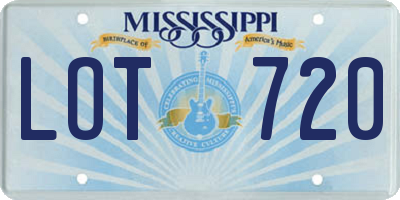 MS license plate LOT720