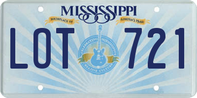 MS license plate LOT721