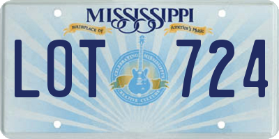 MS license plate LOT724
