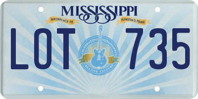 MS license plate LOT735