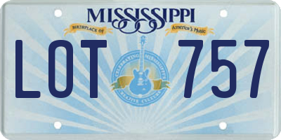 MS license plate LOT757
