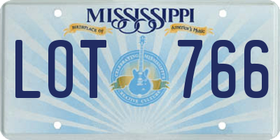 MS license plate LOT766