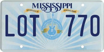 MS license plate LOT770