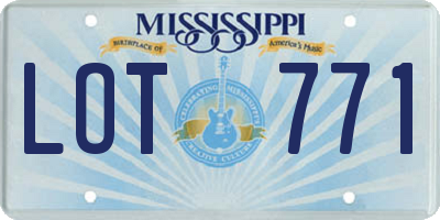 MS license plate LOT771