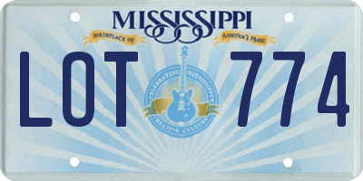 MS license plate LOT774